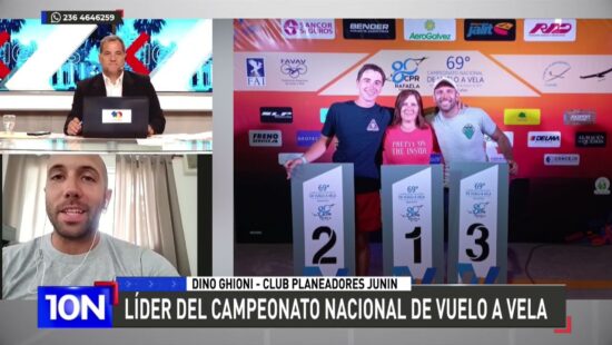 Dino Ghioni lidera el Campeonato Nacional de Vuelo a Vela en Rafaela